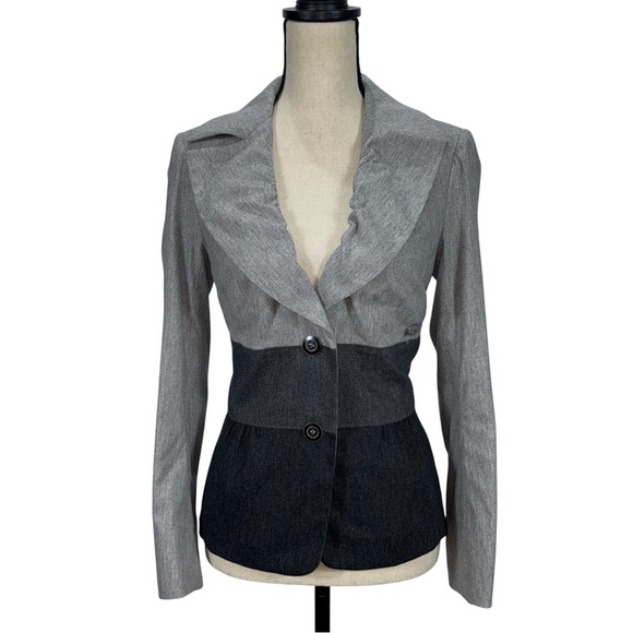 Escada Sport Blazer Women’s Size 36 (US 6) Gray Colorblock Virgin Wool - Picture 15 of 15